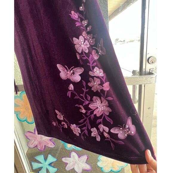 Vintage Y2K My Michelle purple velour butterfly dress size 16 - Picture 2 of 5